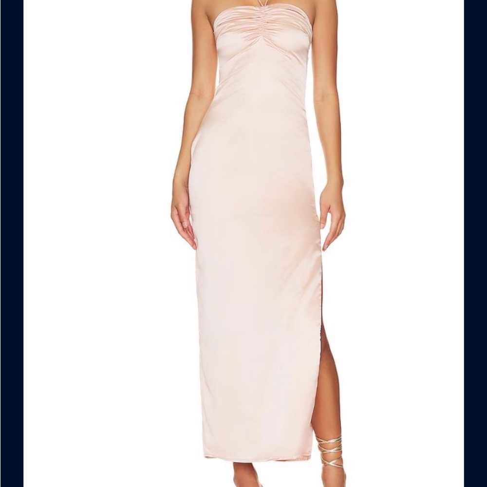 Chic Strapless champagne Dress
